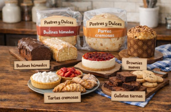 Mesa com bolos, tortas cremosas, brownies e biscoitos